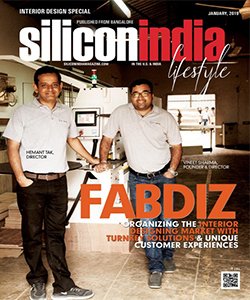 Founders of FABDIZ Interior designers in Bangalore showcased in Silicon India Magazine.