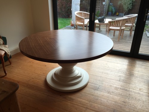 Table with veneer wood