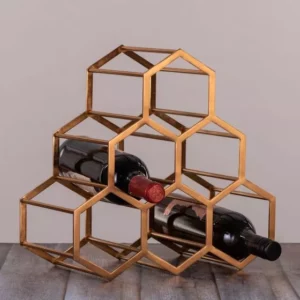 Honeycomb Wine Hodler, Geometric Decorative Objects Ideas, Geometric Wine Holder 