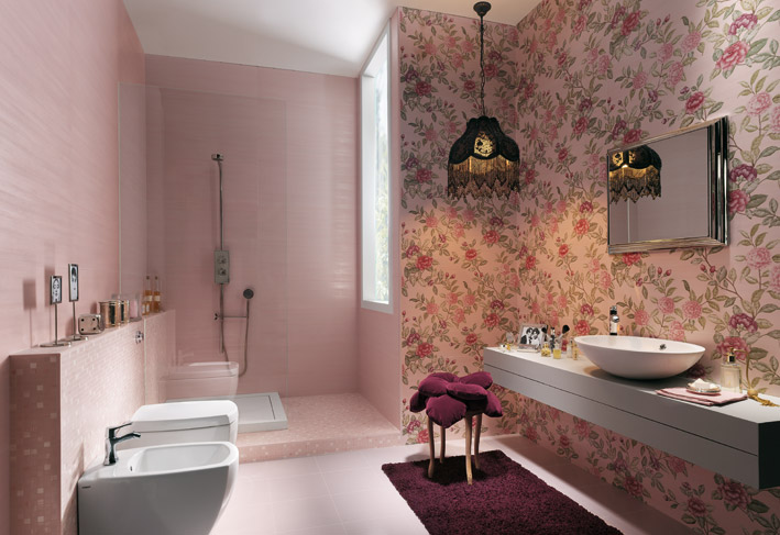 Floral Bathroom Tile Designs