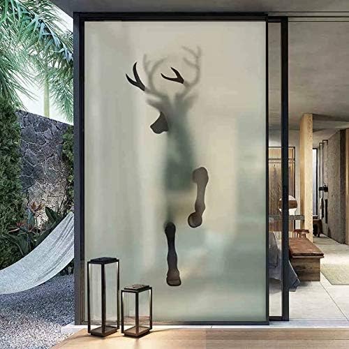 Frosted Glass Partition Design with a Deer Sticker 