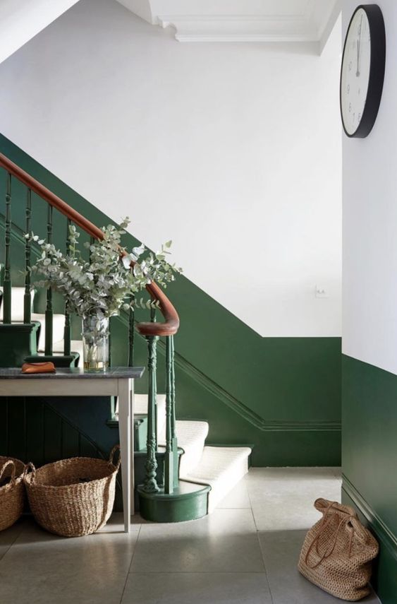 Half-Wall Painted Staircase Wall Designs