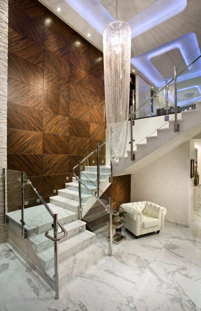 Wooden Staircase Wall Design