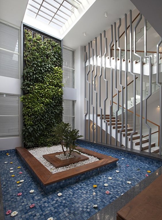 Courtyard House Design With Vertical Garden