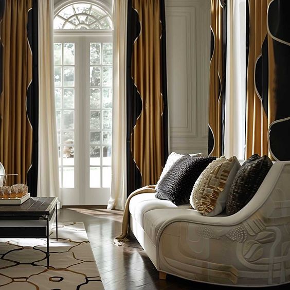  Luxe Textiles for the Window Drapes in Art deco interior Style